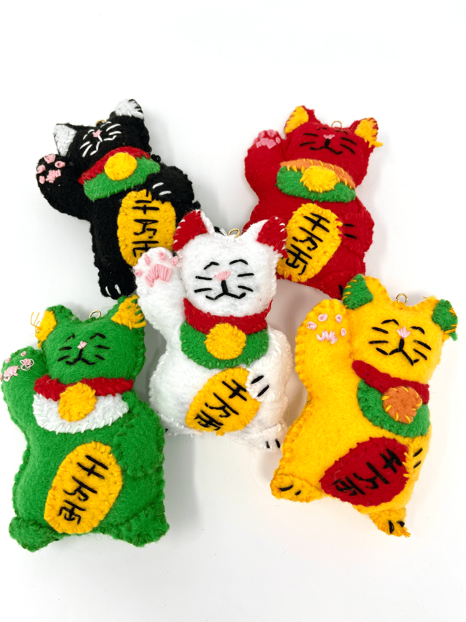 Fortune Cat Felted Ornaments - Image 2