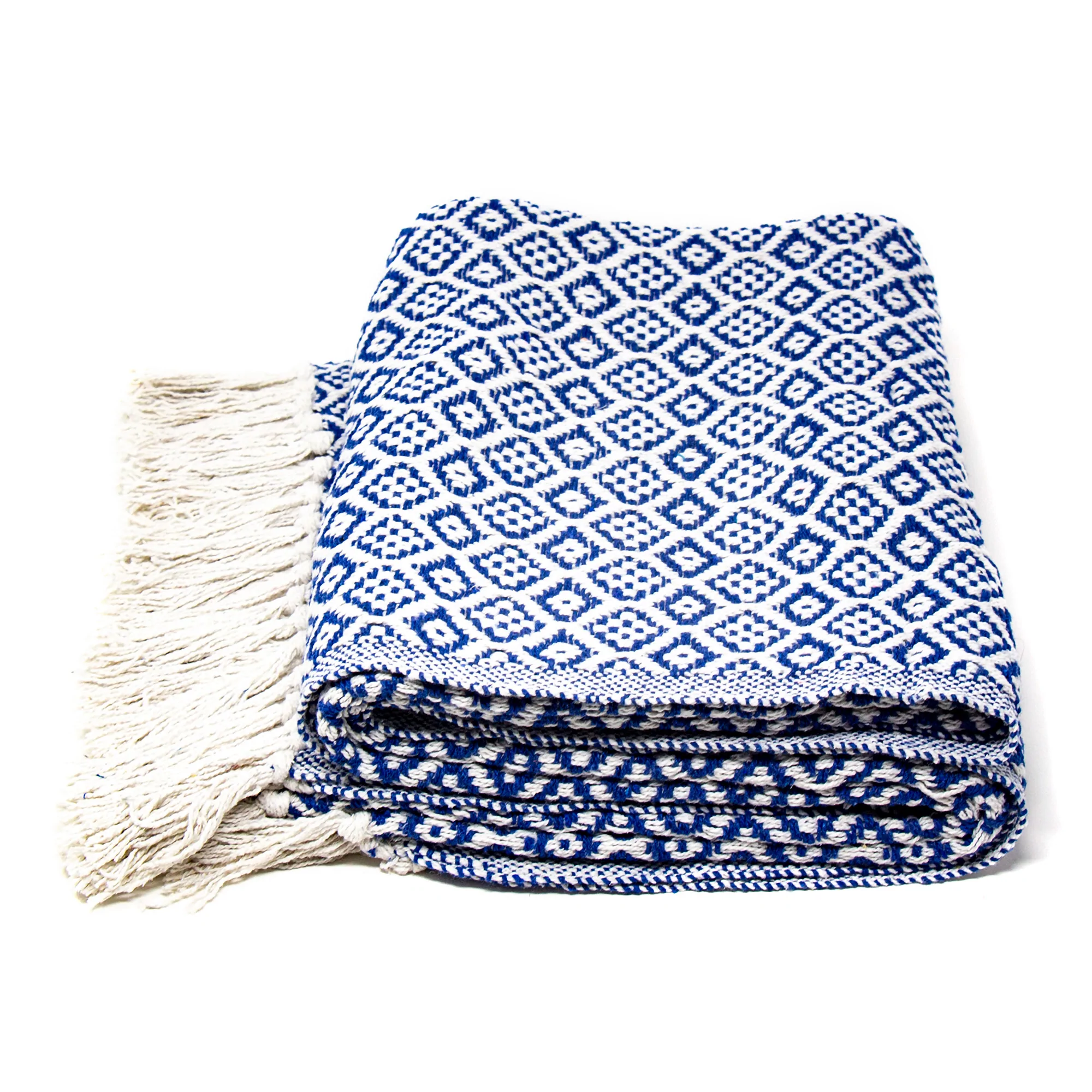 Recycled Cotton Throw - Indigo Blue - Image 3