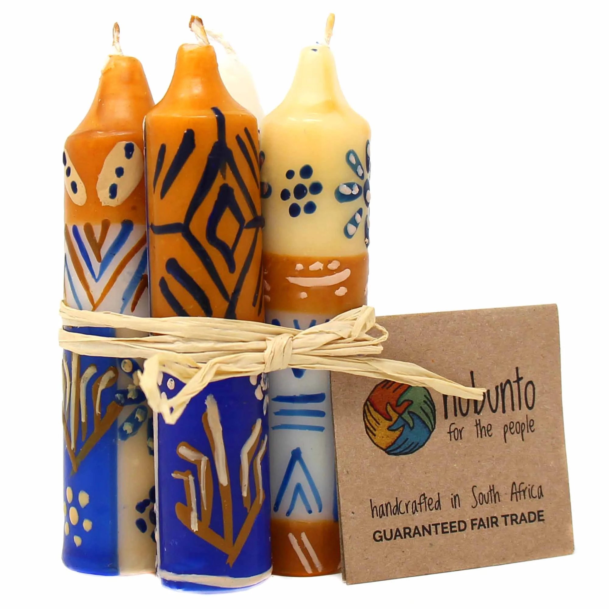 Hand Painted Shabbat Candles - Set/4 - Image 2