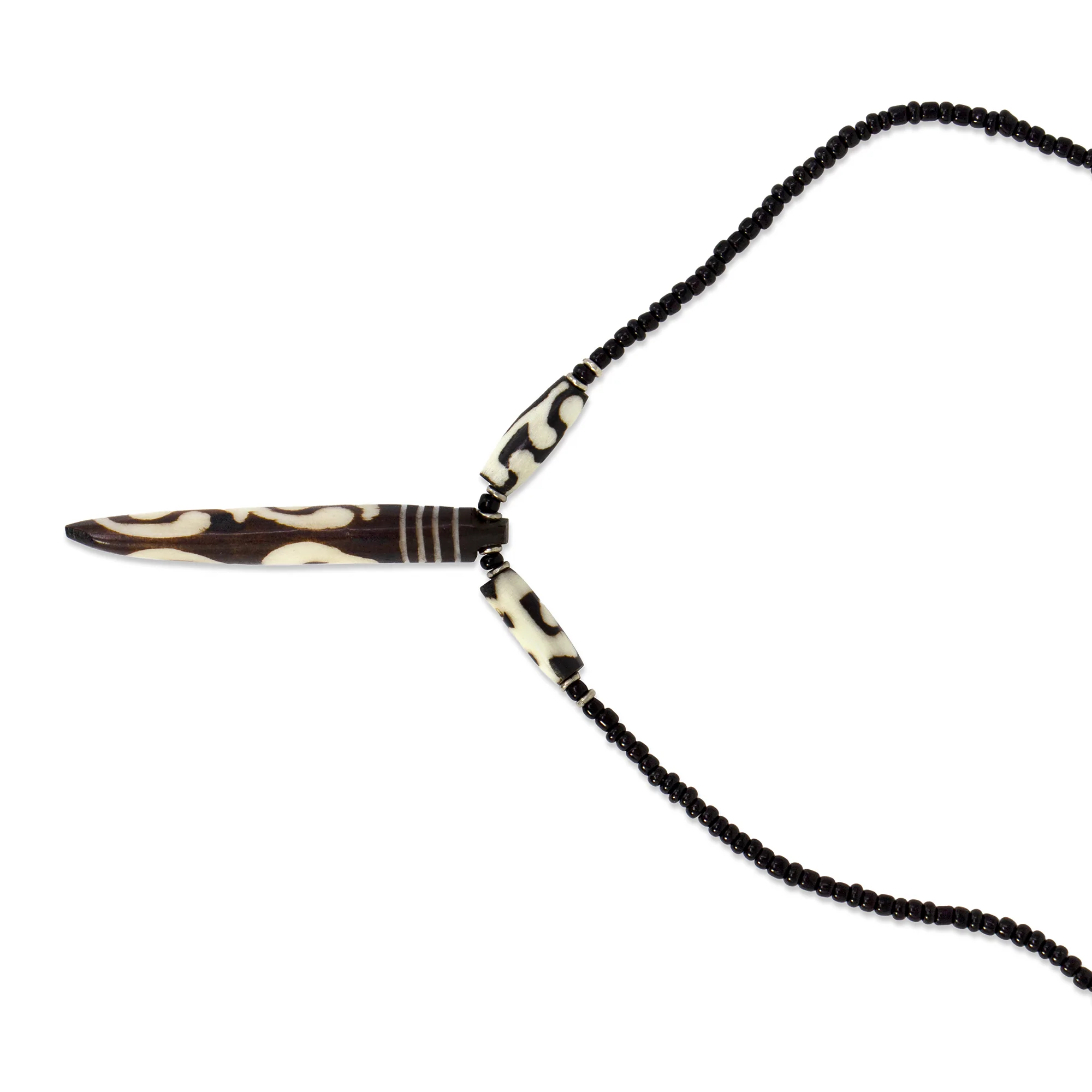 African Carved Bone Necklace - Image 3