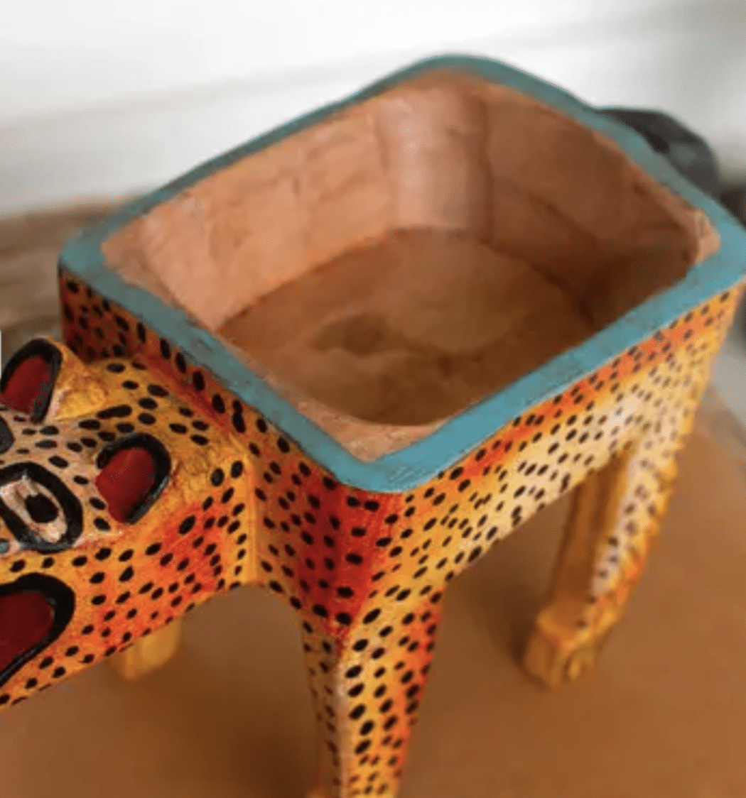 Guatemalan Wooden Cheetah Bowl - Image 4