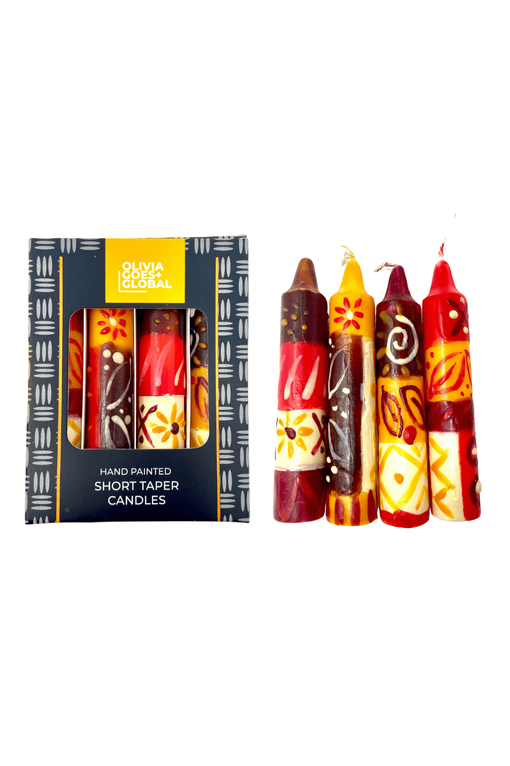 fall thanksgiving boxed taper candle shabbat set of four paraffin wax pieces